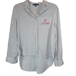 Velvet Heart Love Hearts Small Button Womens Romantic Preppy Fairy Career Office